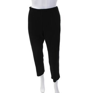 Biana Womens Elastic Waist Mid-Rise Tapered Pants Trousers Black Size L